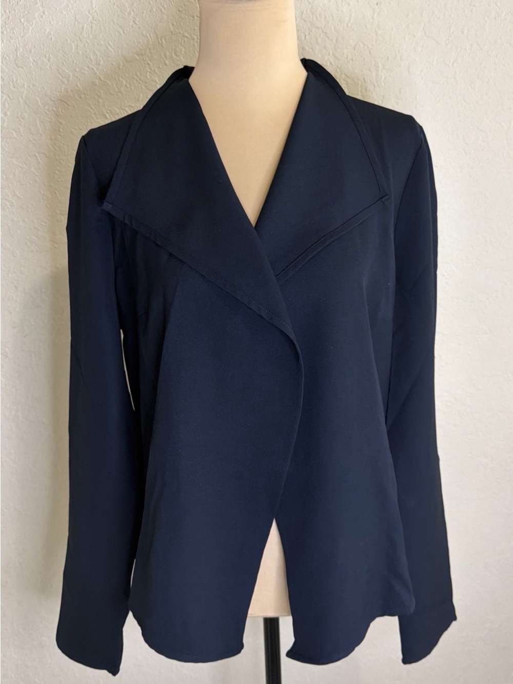 Joe Fresh Women Navy Blue Open Blazer long Sleeves size M